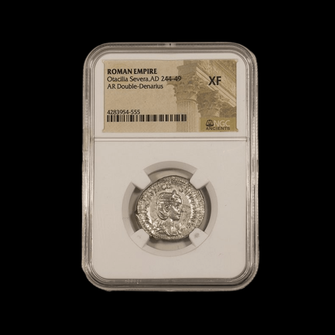 Ancient Roman Silver Coin of Empress Otacilia Severa (Wife of Emperor Philip I) - Kinzer Coins