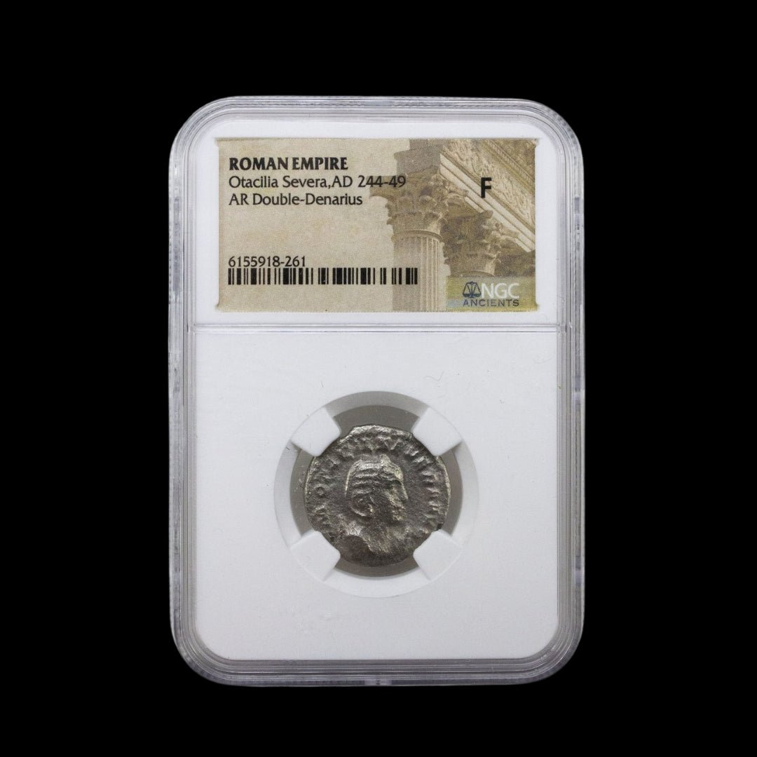 Ancient Roman Silver Coin of Empress Otacilia Severa (Wife of Emperor Philip I) - Kinzer Coins