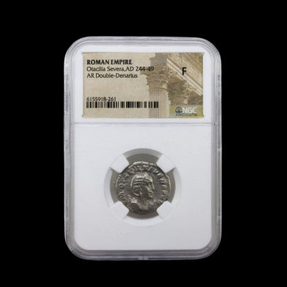 Ancient Roman Silver Coin of Empress Otacilia Severa (Wife of Emperor Philip I) - Kinzer Coins