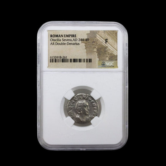 Ancient Roman Silver Coin of Empress Otacilia Severa (Wife of Emperor Philip I) - Kinzer Coins