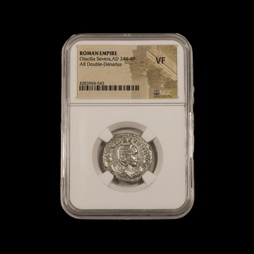 Ancient Roman Silver Coin of Empress Otacilia Severa (Wife of Emperor Philip I) - Kinzer Coins