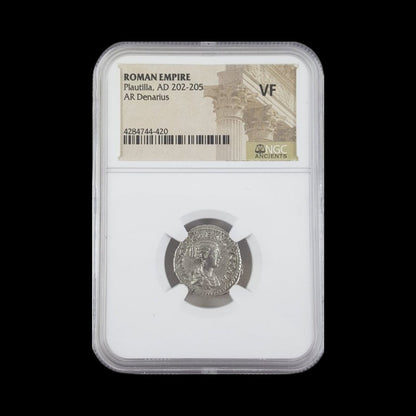 Ancient Roman Silver Coin of Empress Plautilla (Wife of Emperor Caracalla) - Kinzer Coins