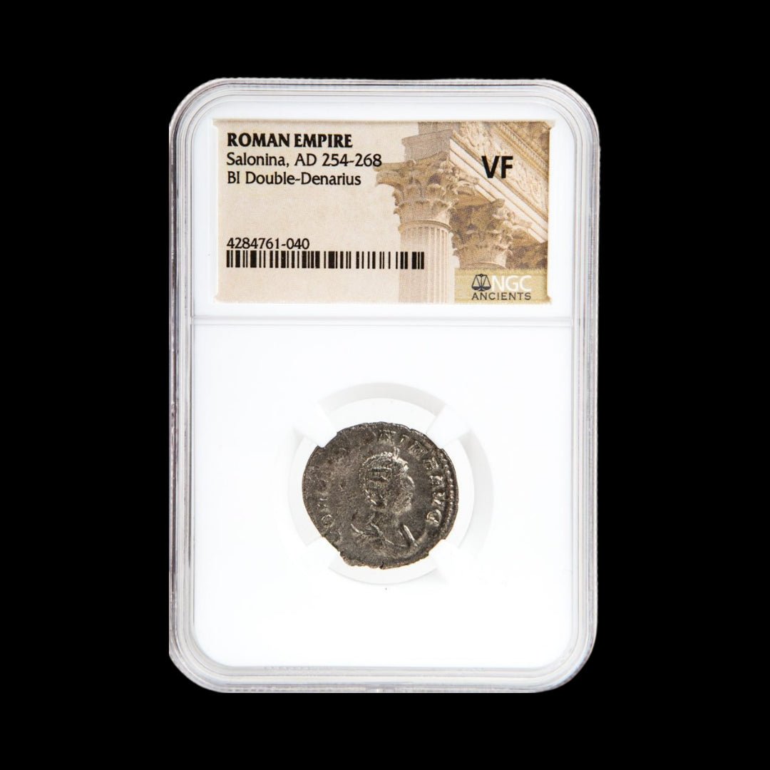 Ancient Roman Silver Coin of Empress Salonina (Wife of Emperor Gallienus) - Kinzer Coins