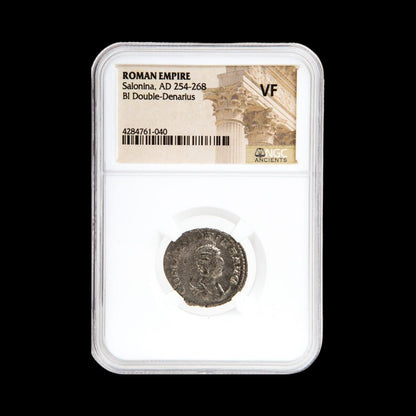 Ancient Roman Silver Coin of Empress Salonina (Wife of Emperor Gallienus) - Kinzer Coins