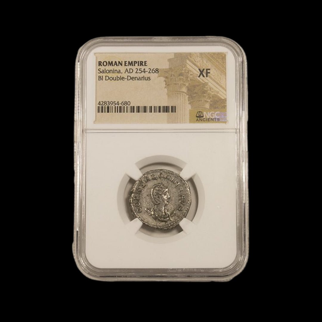 Ancient Roman Silver Coin of Empress Salonina (Wife of Emperor Gallienus) - Kinzer Coins