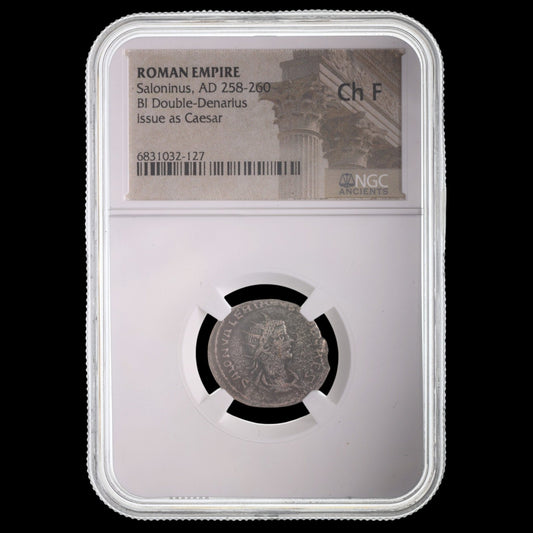 Ancient Roman Silver Coin of Prince Saloninus (Son of Emperor Gallienus) - Kinzer Coins