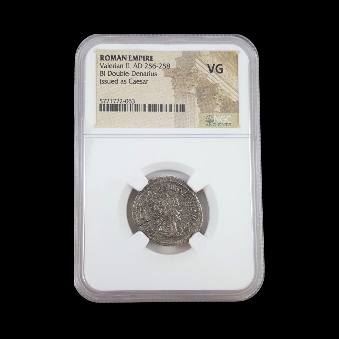 Ancient Roman Silver Coin of Prince Valerian II (Son of Emperor Gallienus) - Kinzer Coins