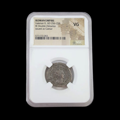Ancient Roman Silver Coin of Prince Valerian II (Son of Emperor Gallienus) - Kinzer Coins