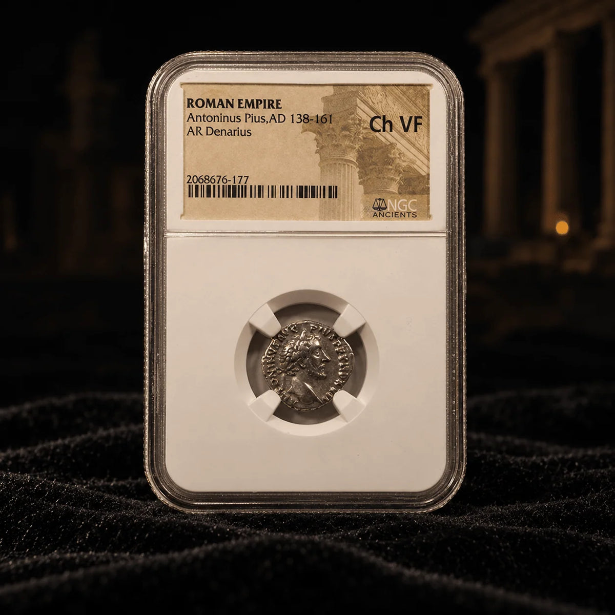 Antoninus Pius Ancient Roman Silver Denarius (AD 138–161) — NGC Certified - Kinzer Coins
