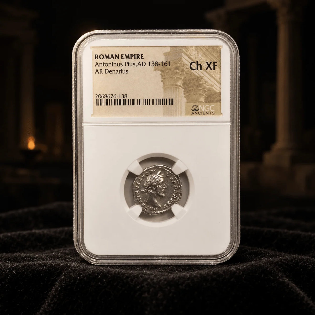 Antoninus Pius Ancient Roman Silver Denarius (AD 138–161) — NGC Certified - Kinzer Coins