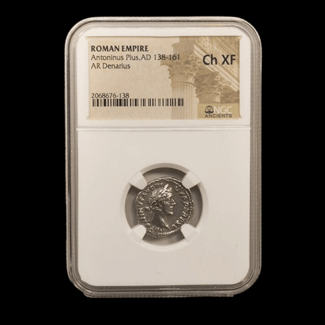 Antoninus Pius Silver Denarius – Rome at Peace – NGC Certified - Kinzer Coins