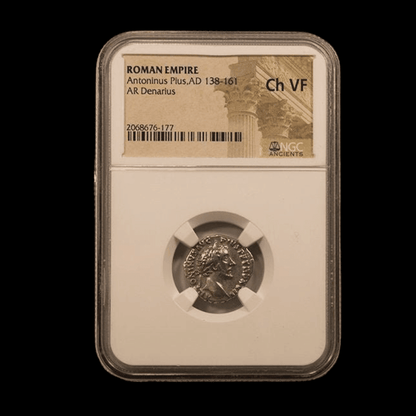 Antoninus Pius Silver Denarius – Rome at Peace – NGC Certified - Kinzer Coins