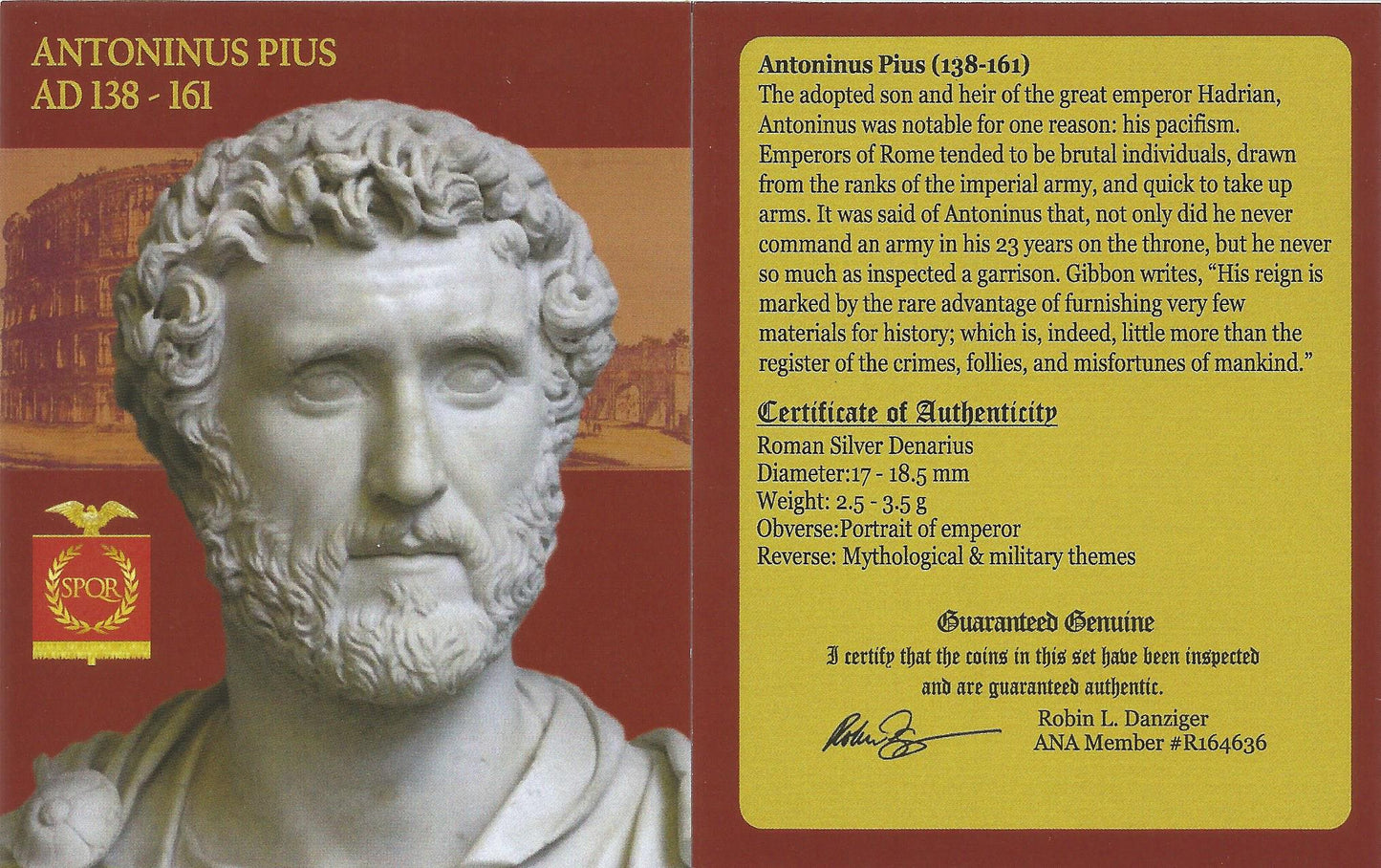Antoninus Pius Silver Denarius – Rome at Peace – NGC Certified