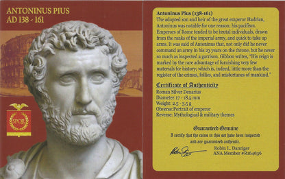 Antoninus Pius Silver Denarius – Rome at Peace – NGC Certified