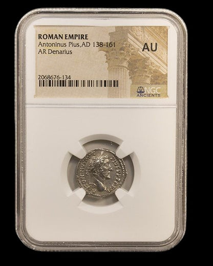 Antoninus Pius Silver Denarius – Rome at Peace – NGC Certified