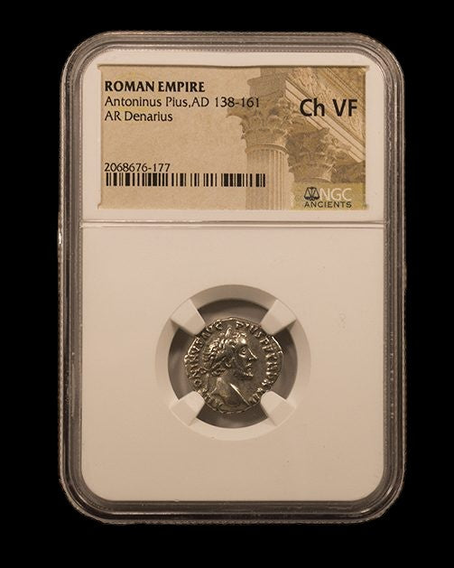 Antoninus Pius Silver Denarius – Rome at Peace – NGC Certified