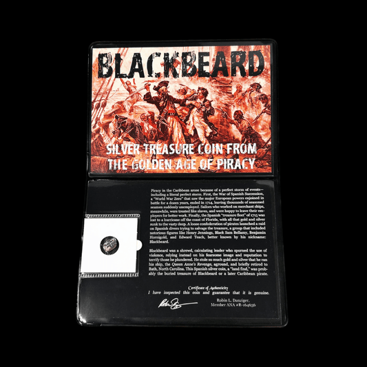 Blackbeard: Silver Treasure Coin from the Golden Age of Piracy (about 300 years ago) - Kinzer Coins