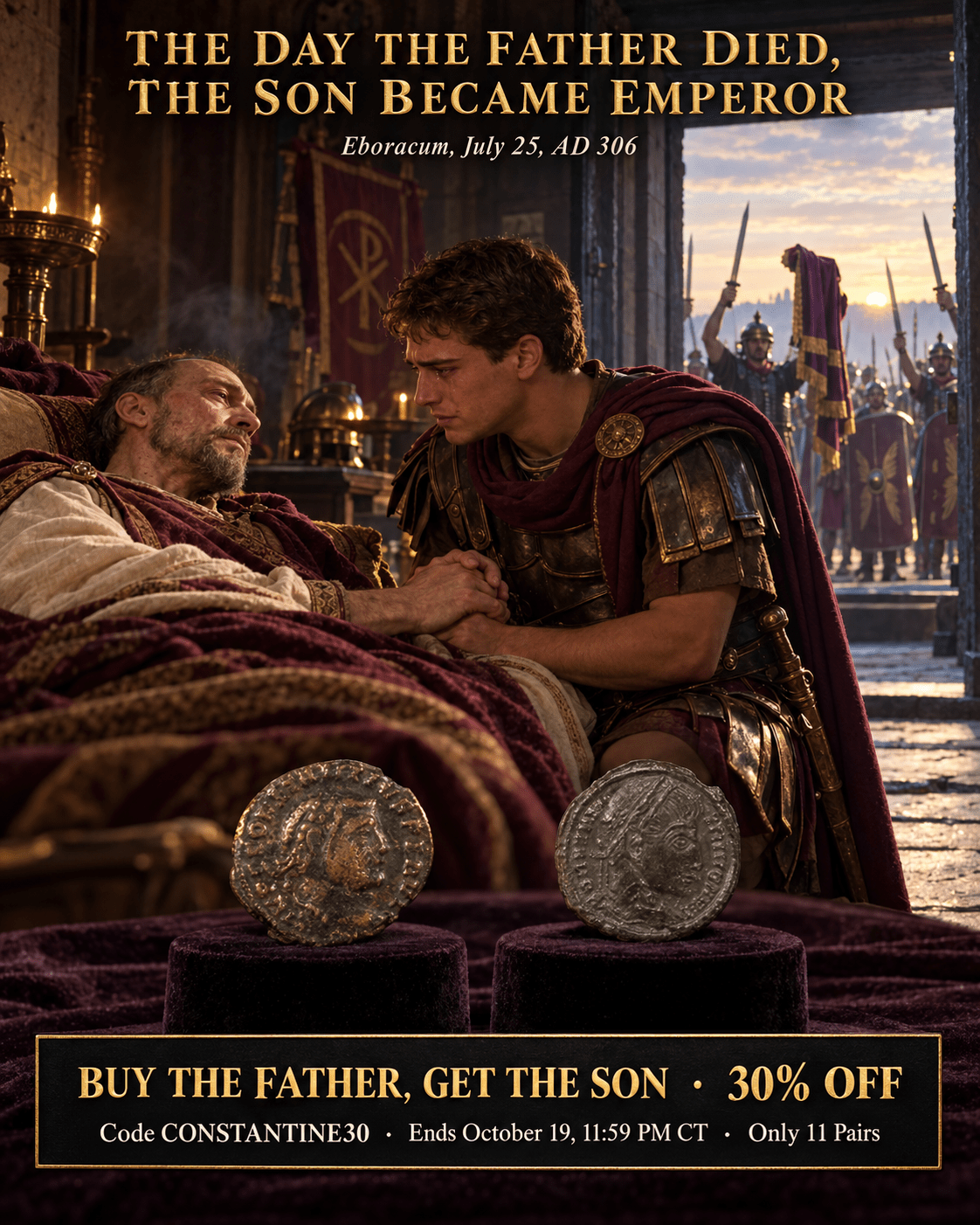 Buy 1 Get 1: Buy the Father, Get the Son, Constantius I F and Constantine the Great XF (NGC Pair) - Kinzer Coins