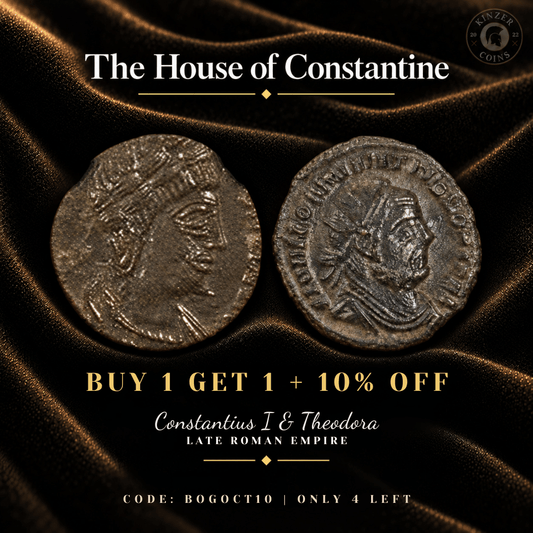 Buy 1 Get 1: Constantius I VF and Theodora VF, Constantinian Dynasty Bundle - Kinzer Coins