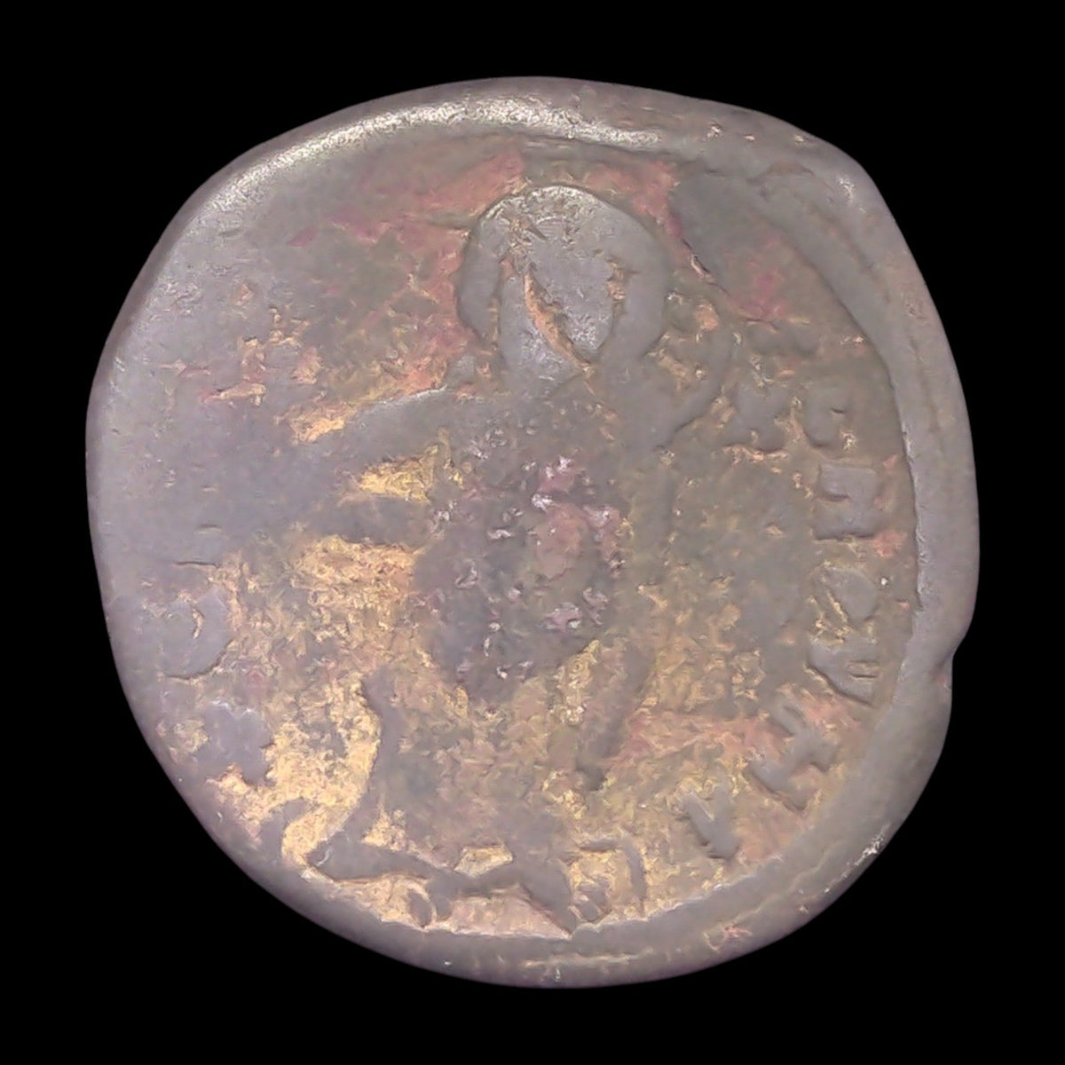 Byzantine Bronze Coin with Rare Islamic Counterstamp — Mardin Hoard (Constantine X) - Kinzer Coins