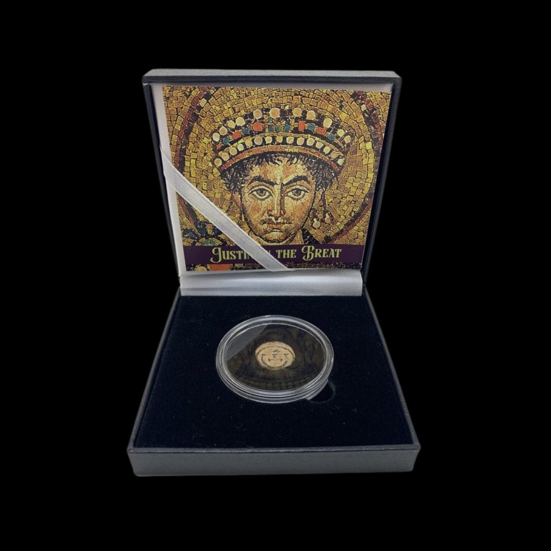 Byzantine Coin of Emperor Justinian the Great (about 1470 years ago) - Kinzer Coins