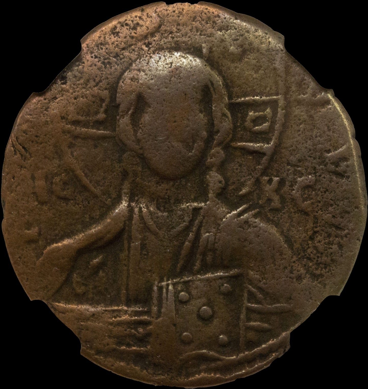 Byzantine Anonymous Follis Featuring Jesus Christ (c. 10th–11th Century AD)