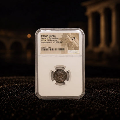 Constantine the Great Roman bronze coin (AD 306–337), NGC VF grade variant — representative product photograph, Kinzer Coins