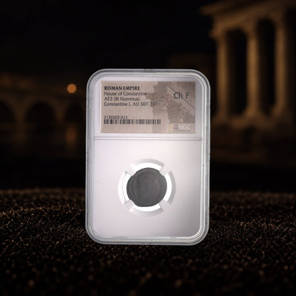 Constantine the Great Roman bronze coin (AD 306–337), NGC CH-F grade variant — representative product photograph, Kinzer Coins