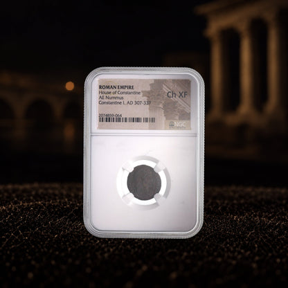 Constantine the Great Roman bronze coin (AD 306–337), NGC CH-XF grade variant — representative product photograph, Kinzer Coins