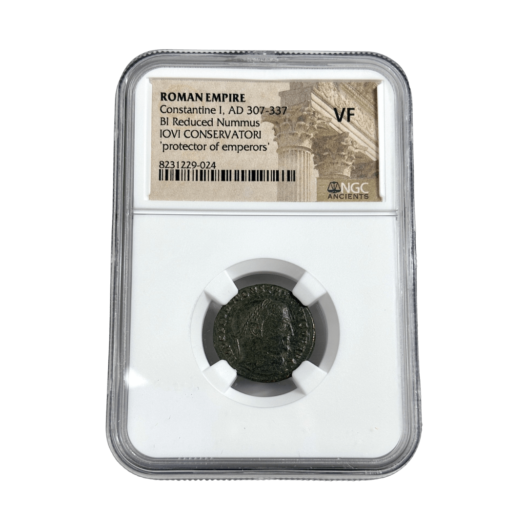 Constantine the Great Roman Bronze – IOVI CONSERVATORI Jupiter – NGC Certified - Kinzer Coins