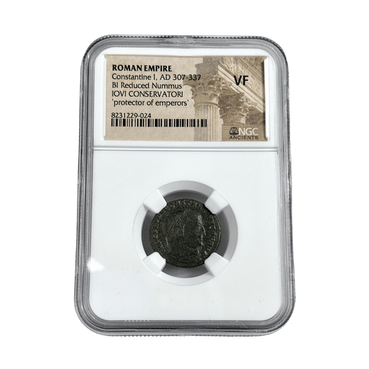 Constantine the Great Roman Bronze – IOVI CONSERVATORI Jupiter – NGC Certified - Kinzer Coins