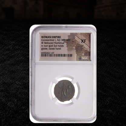 Constantine the Great Sol Invictus Bronze — NGC Certified - Kinzer Coins