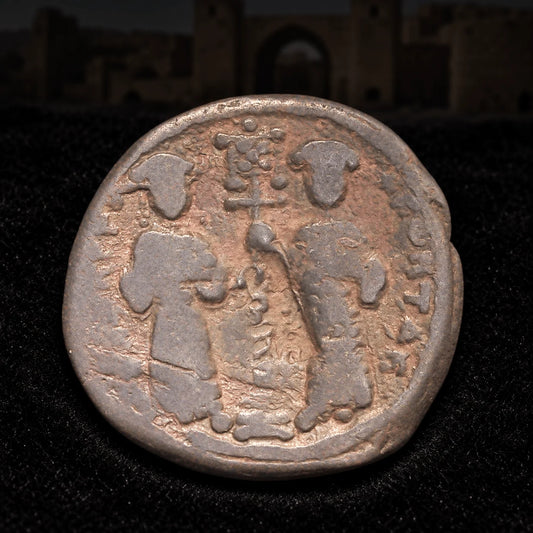 Constantine X Ancient Byzantine Bronze Coin — Rare Islamic Counterstamp, Mardin Hoard (AD 1059–1067) - Kinzer Coins
