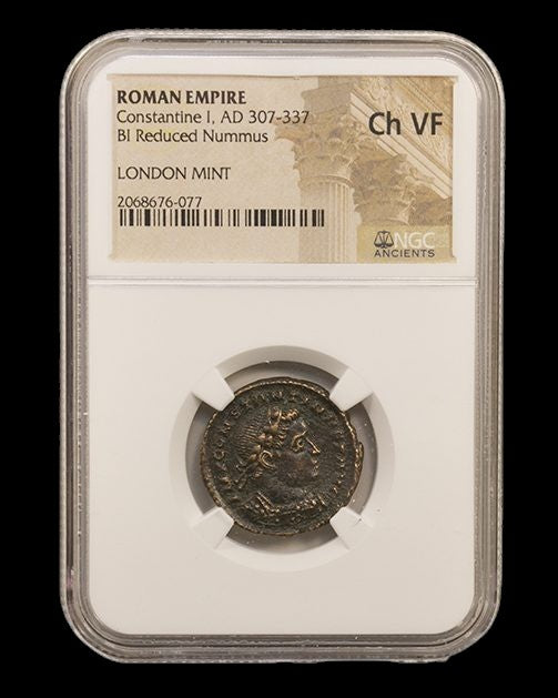 Roman Bronze Coin of Constantine the Great NGC – London Mint (AD 307–337) NGC (VF)