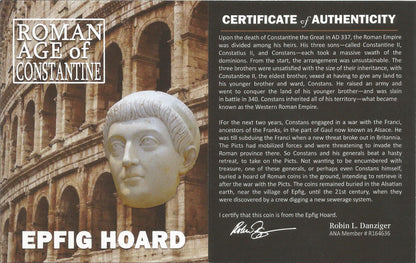 Constantine II Bronze Coin — Epfig Hoard — representative supplier photograph 3