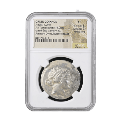 Amazon Legacy: Cyme (Aeolis) Silver AR Tetradrachm, 2nd Century BC - Kinzer Coins