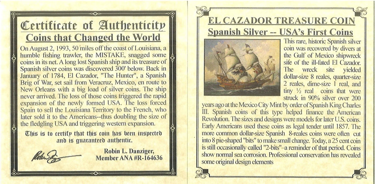 El Cazador Shipwreck Silver Half Real — NGC - Kinzer Coins
