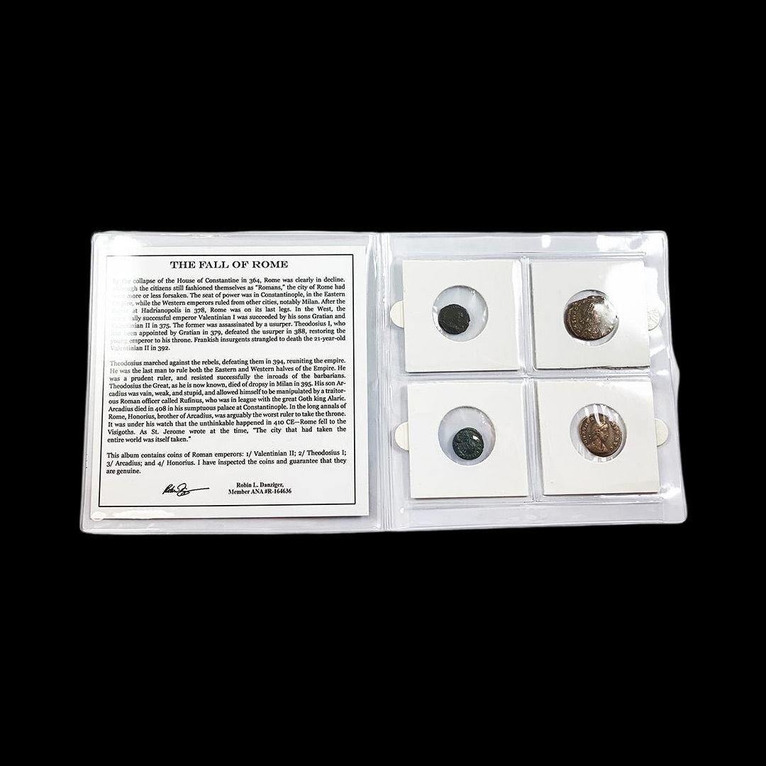 Fall of Rome: Collection of 4 Coins from the Last Western Roman Emperors (about 1630 - 1650 years ago) - Kinzer Coins