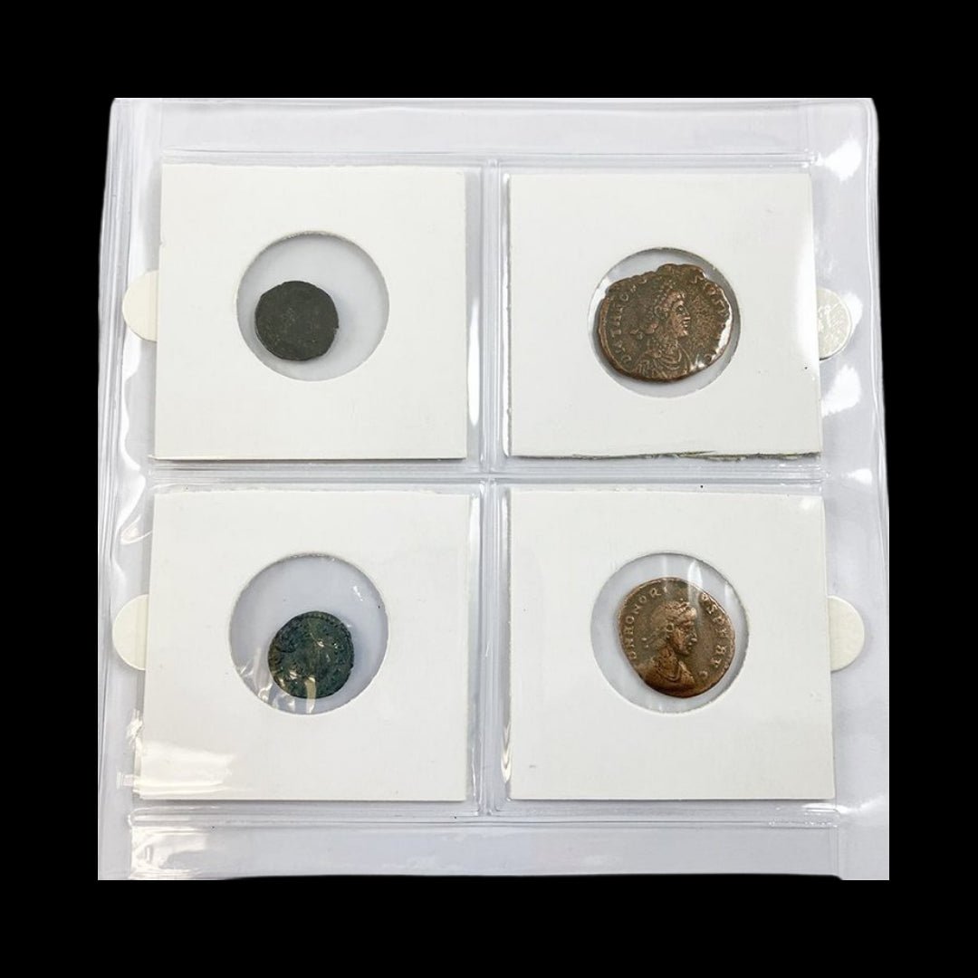 Fall of Rome: Collection of 4 Coins from the Last Western Roman Emperors (about 1630 - 1650 years ago) - Kinzer Coins