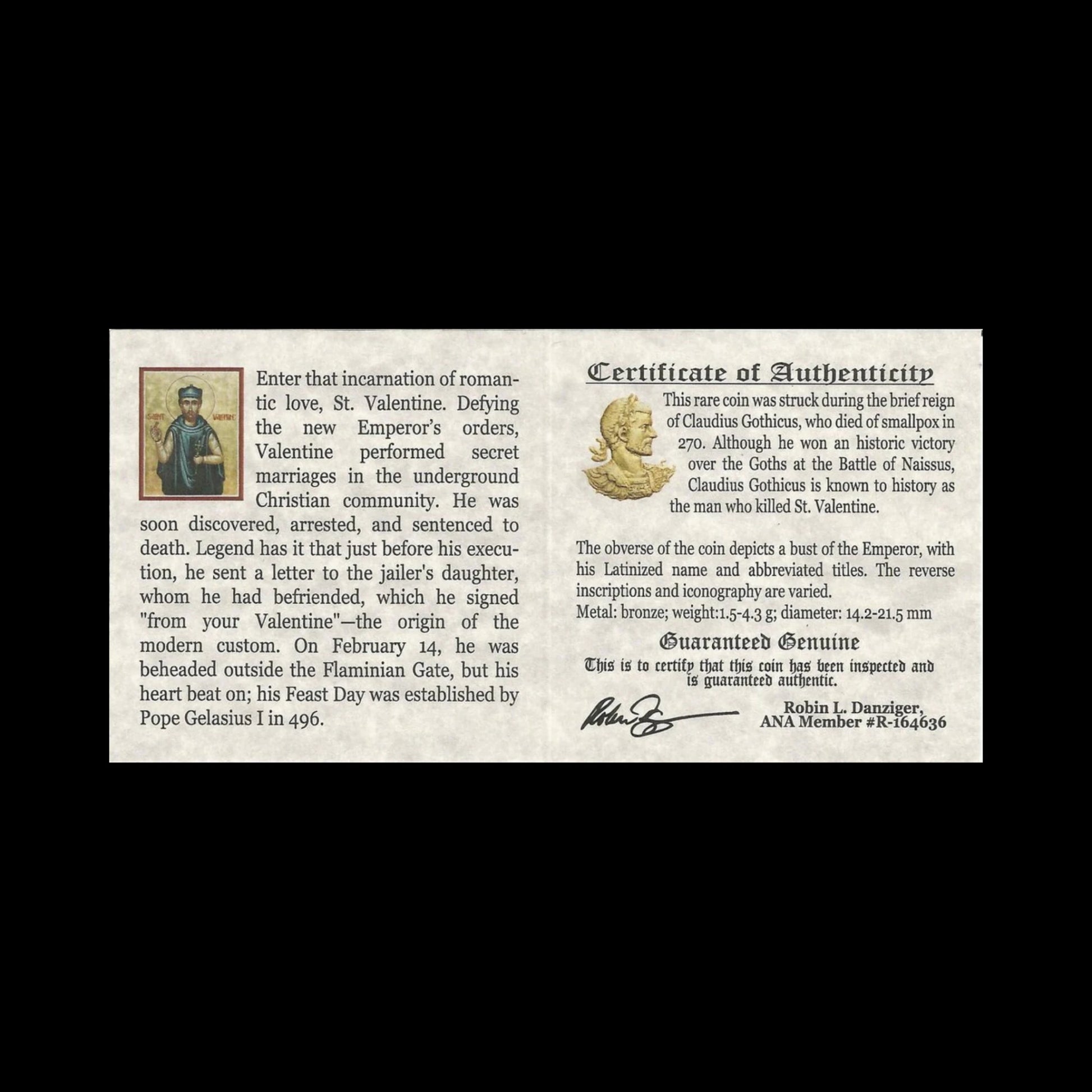 Father of Valentine’s Day – Claudius II Gothicus Bronze Coin (AD 268–270) - Kinzer Coins