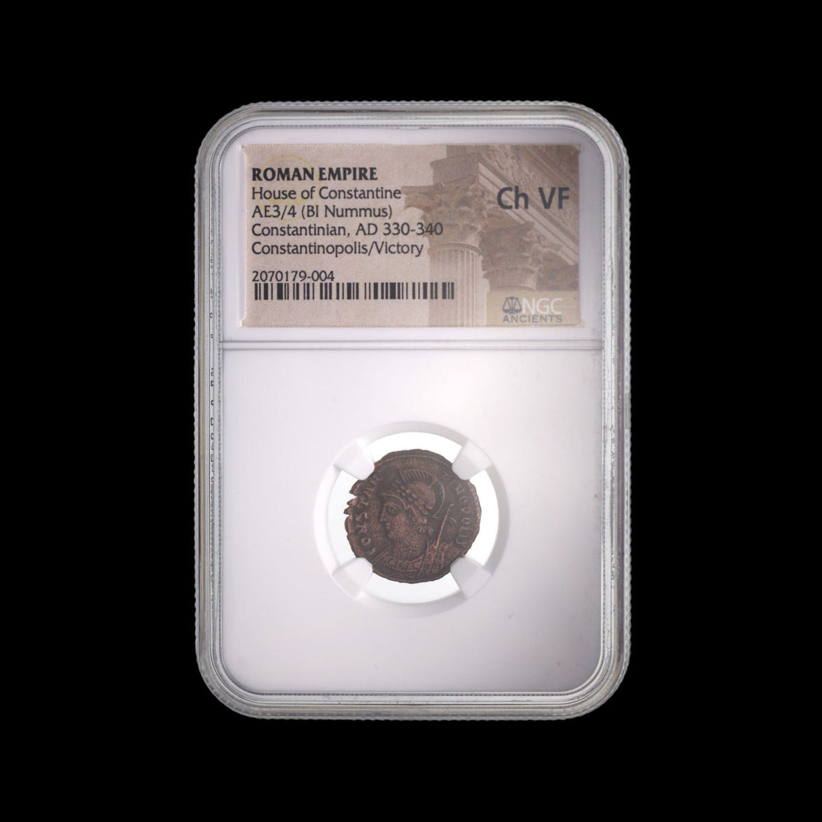 Original coin photograph: Founding of Constantinople Bronze — NGC, AD 330–340, NGC CH-VF