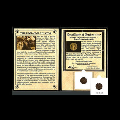 Gladiator: Roman Coin of Emperor Constantius II (about 1670 years ago) - Kinzer Coins