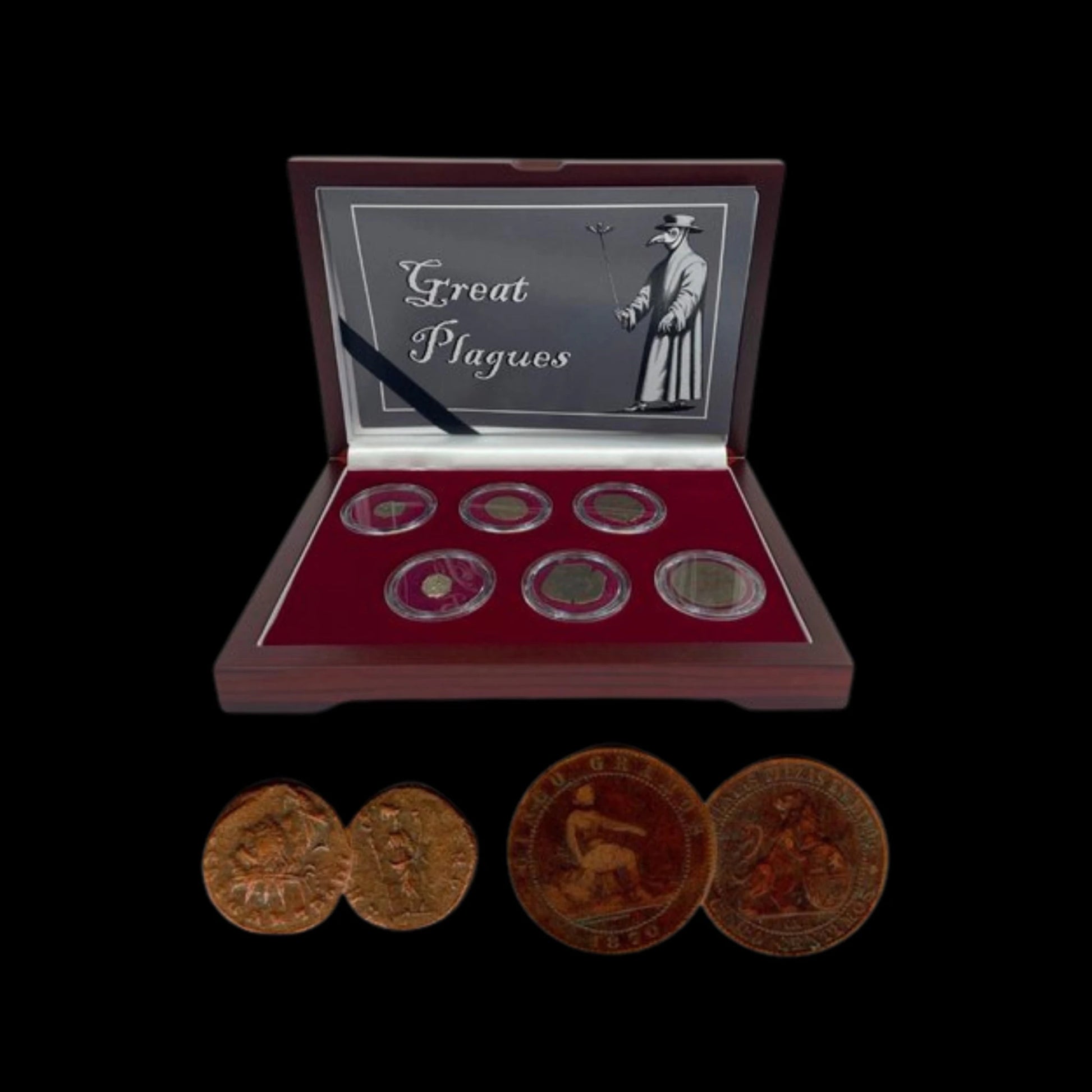 Great Plagues: Collection of Six Coins from Major Pandemic Periods (various dates) - Kinzer Coins