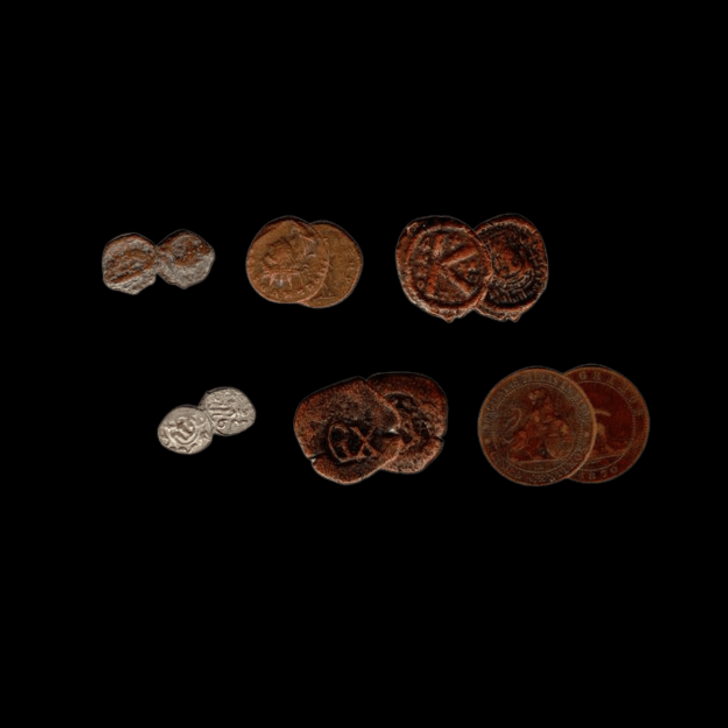 Great Plagues: Collection of Six Coins from Major Pandemic Periods (various dates) - Kinzer Coins