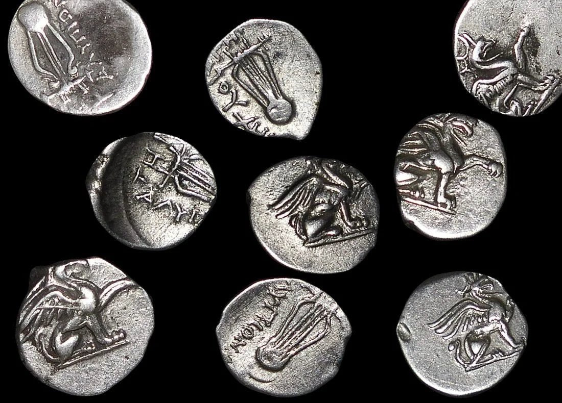 Greek Silver Diobol from Teos (about 2,350 - 2,300 years ago) - Kinzer Coins