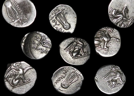 Greek Silver Diobol from Teos (about 2,350 - 2,300 years ago) - Kinzer Coins