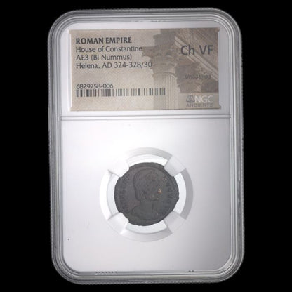 Roman Bronze AE3 of Helena, Mother of Constantine the Great NGC (AD 324–337)