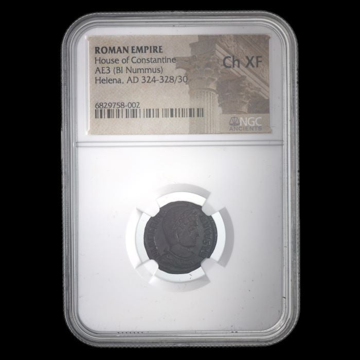 Roman Bronze AE3 of Helena, Mother of Constantine the Great NGC (AD 324–337)