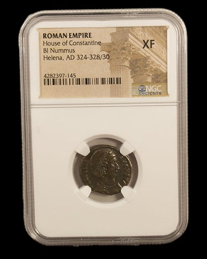 Roman Bronze AE3 of Helena, Mother of Constantine the Great NGC (AD 324–337)
