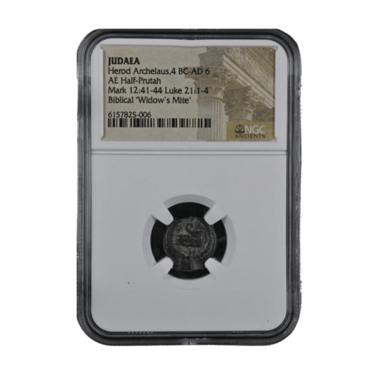 Herod Archelaus: Son of Herod the Great — Judaean Bronze Prutah (NGC HG) - Kinzer Coins